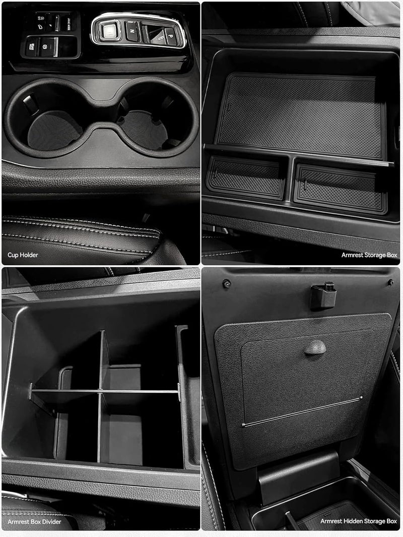 ELECFRESH 4PCS Center Console Organizer Tray for 2026-2023 Honda Pilot Ridgeline Passport Accessories, Armrest Storage Box and Divider, Hidden Storage Box and Cup Holder for Honda Pilot Ridgeline Passport - Image 5